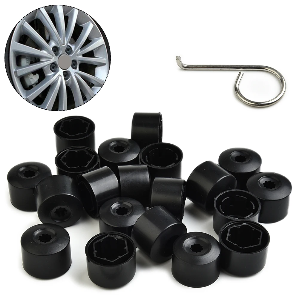 20X Wheel Bolt Nut Cap Covers For Golf for bora for passat Jett/A 17mm Lug Sockets Vehicles Black Plastic for t44 Car Wheel Lug