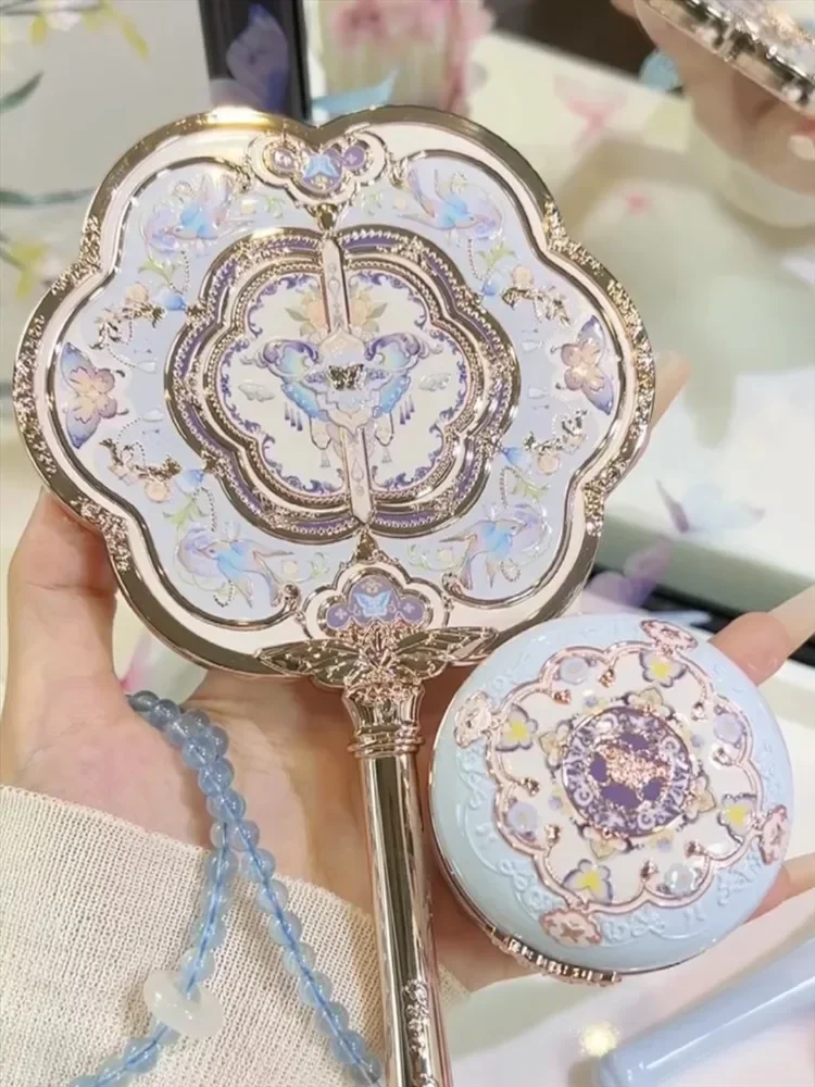 Flower Knows Mirror Chinese Style Makeup Mirror New Butterfly Cloud Shoulder Handheld Mirror Ancient Makeup Tools Rare Beauty