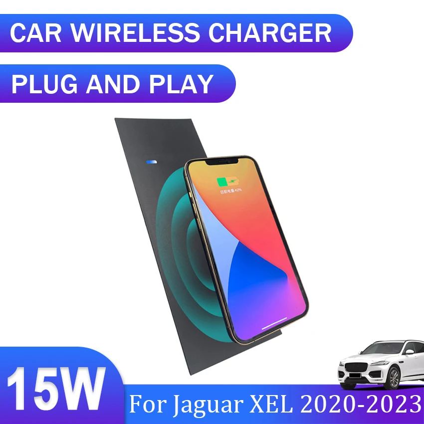 

15W Car Wireless Charger For Jaguar XEL 2020 2021 2022 2023 Accessories Interior Special Mobile Phone Fast Charging Plate Panel