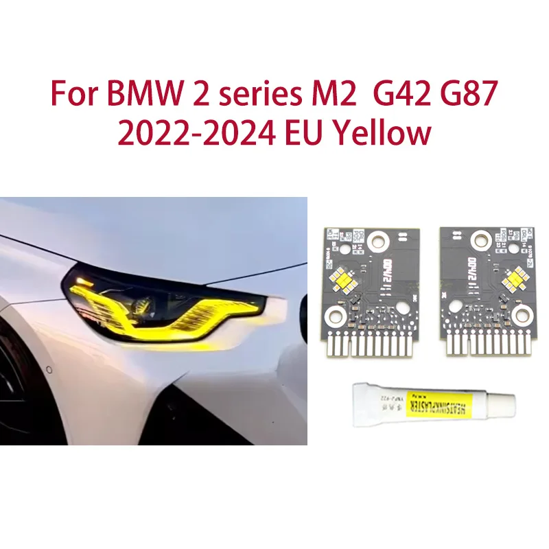 

For BMW 2 series M2 G42 G87 2022-2024 EU version Lemon Yellow DRL chip Angel Eyes light modification Car headlights Ballast chip