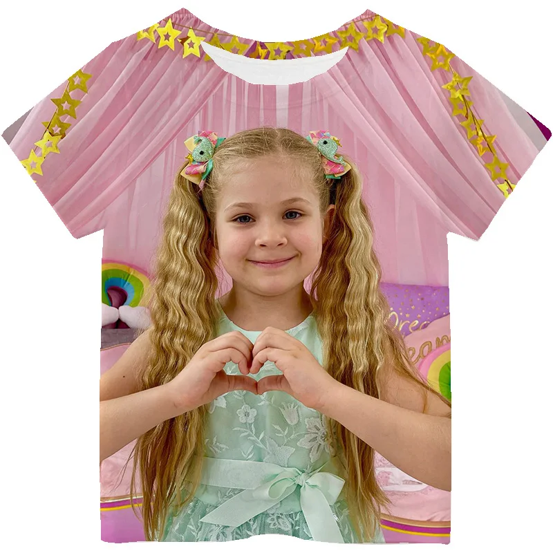 Kawaii Kids Diana Show Print Short Sleeve Tee Shirt Summer Boys Girls Tops Children Casual T Shirt Spring T-shirt Kids Clothes