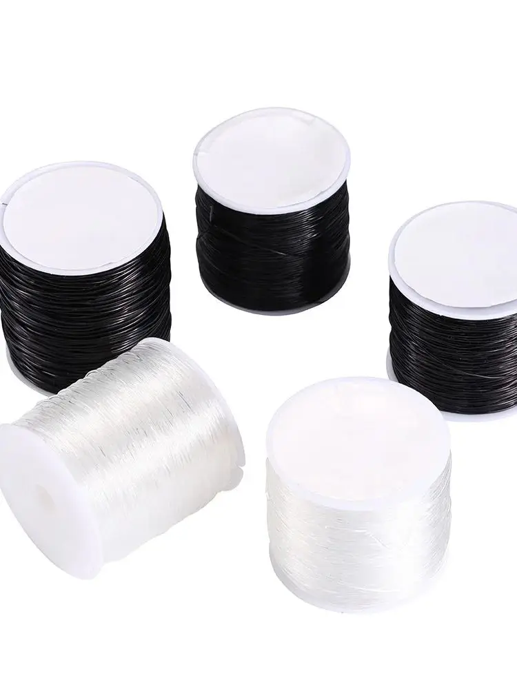 0.5-1.0mm elastyczny sznurek nici do koralików rozciągliwy sznurek włókno linia rzemieślnicza do tworzenia biżuterii DIY koraliki nasienne koraliki kucyk bransoletki — zdjęcie 2
