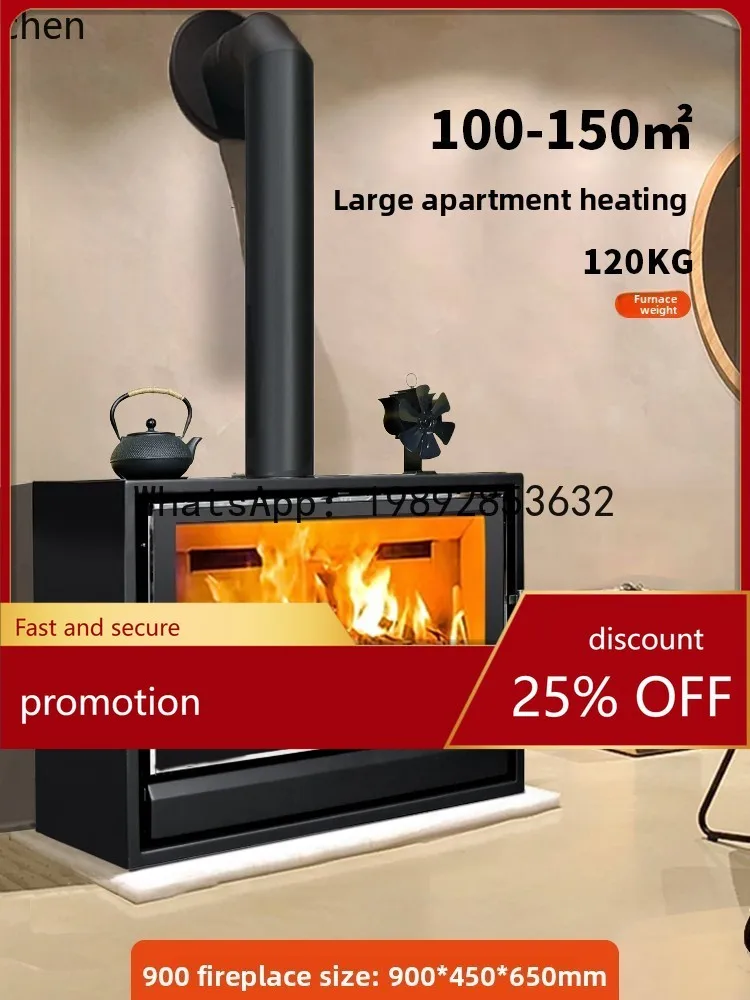 AB  Fireplace Built-in Villa Home Living Room Decorative Wood Burning Stove