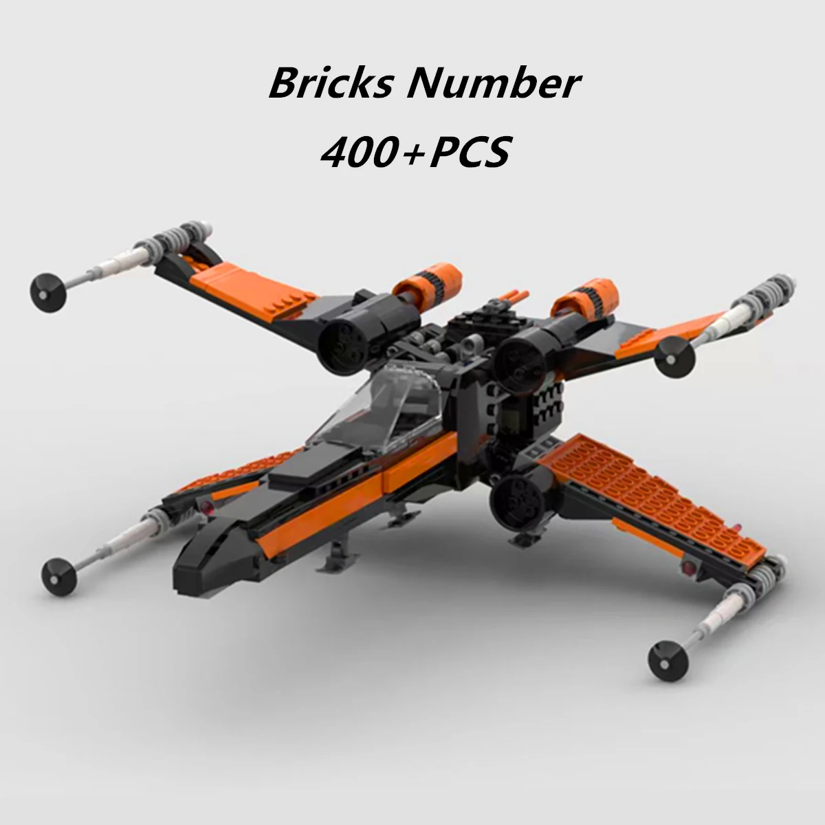 Millitary Spaceship MOC X-Wings Galaxy-Battle Fighter Star-Ships Space-Plane Aircraft Wings Model Building Bricks Gift  Set view 3