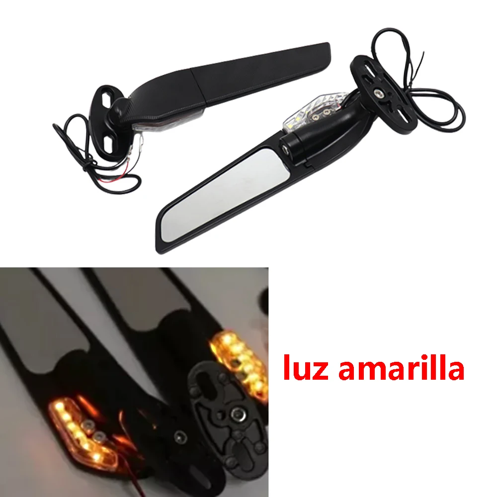 

1 Pair Motorcycle Mirror Modified Wind Wing Rotating Rearview Mirror for Kawasaki Yamaha Honda