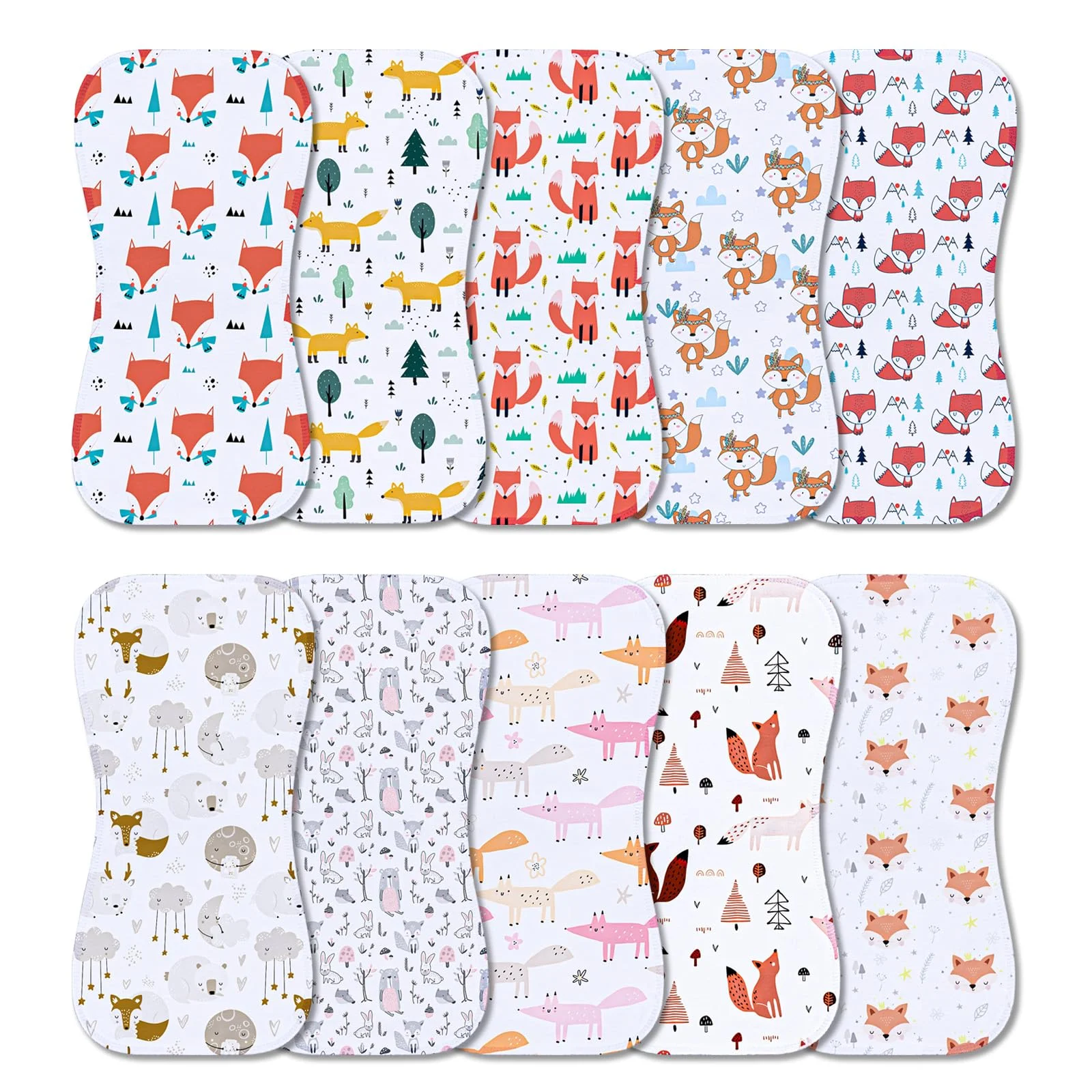 

10P Burp Cloths, Organic Baby Burp Cloth, Baby Washcloths, Burp Rags, Large Burp Clothes for Newborn