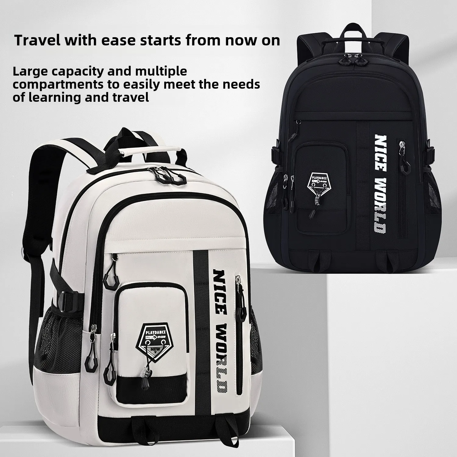 Mochila escolar para adolescentes para niños y niñas, mochila grande y fresca para estudiantes con muchos bolsillos, mochilas para escuela secundaria universitaria