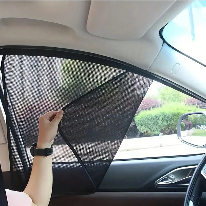 4 Pieces Magnetic Car Sun Blinds - Ultra Slim, UV & Thermal Insulation, Telescopic Side Window Sunshades, Mosquito Proof, Partia
