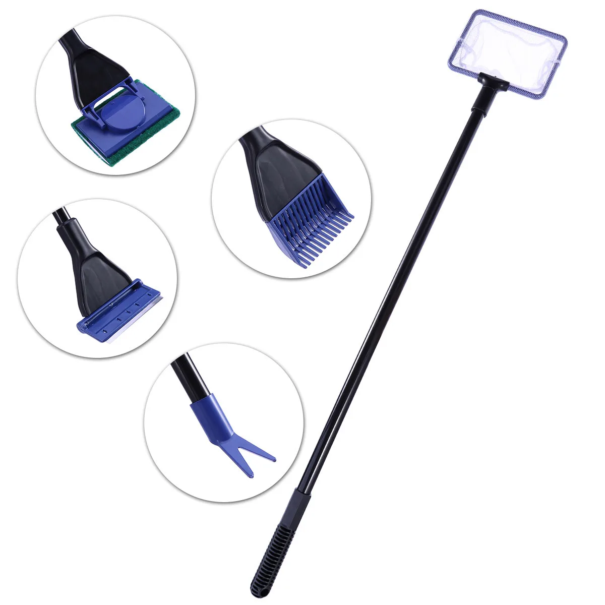 

Fish Tank Cleaning Set 5 In 1 Aquarium Tools Kit Plastic Cleaning Tools For Fish Tank Scraper Rake Fork Sponge Net