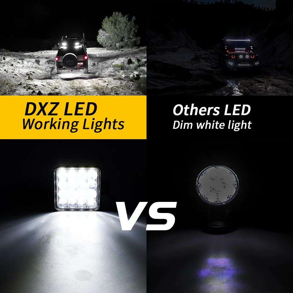 3-inch square convex lens 16-lamp 48W automotive LED work light auxiliary headlight spotlight modification light
