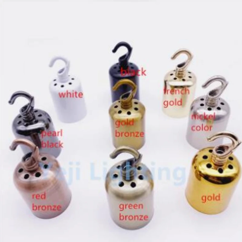 Vintage E27 socket ceramic lamp holder E27 screw lamp holder with hook Retro led pendant light lamp base high temperature resist