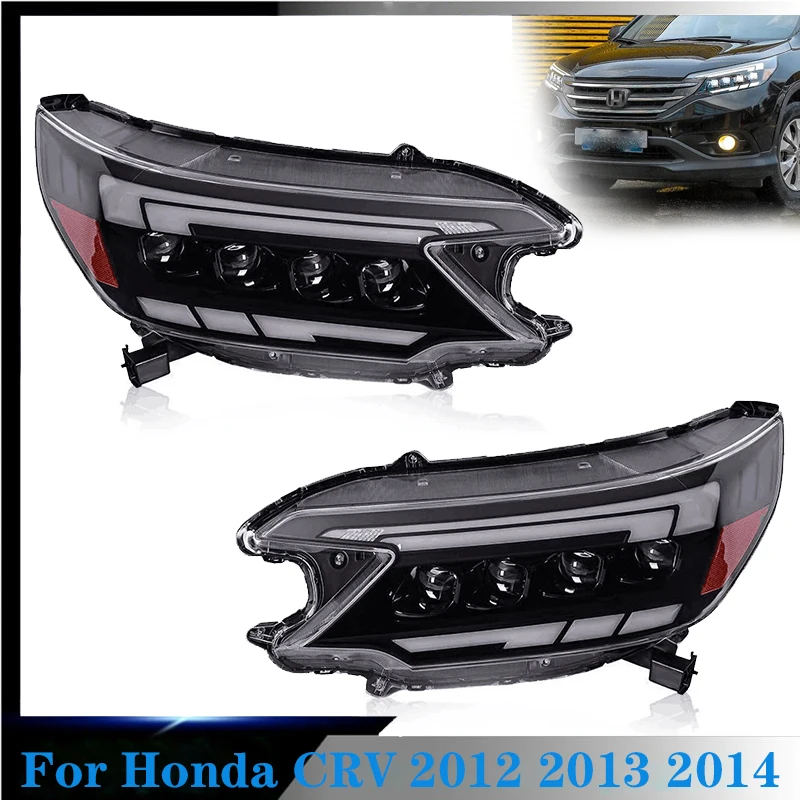 

Car Lights For Honda CRV 2012 2013 2014 LED Headlight Assembly Upgrade Bifocal Lens DRL Dynamic Signal Lamp Tool Accessories