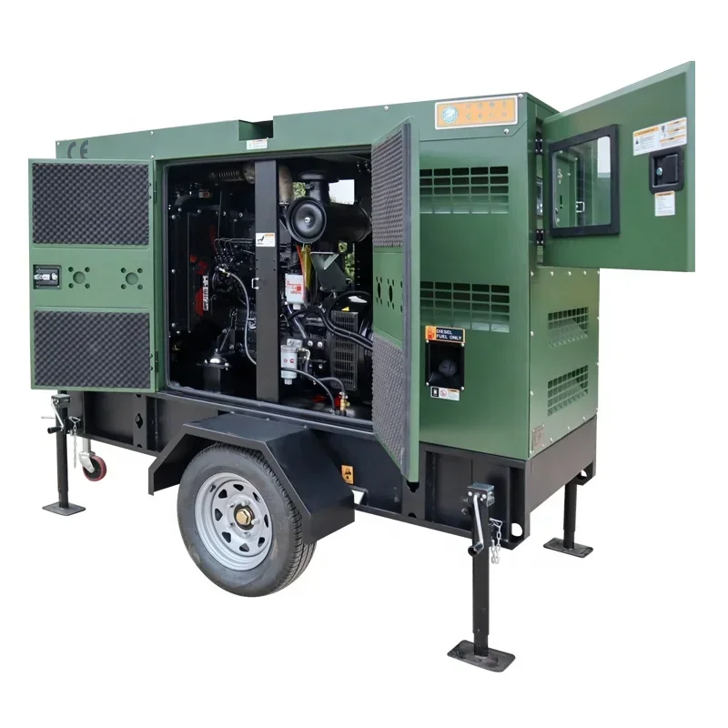 50hz 50kw/60kw diesel generators 3phase silent trailer/mobile cummins trailer generator trade