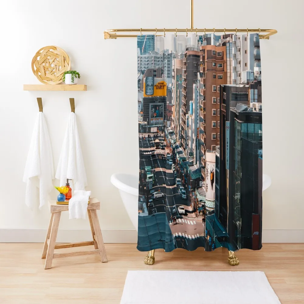 Tokyo During Golden Light Shower Curtain Shower For Bathroom Bathroom Accessorys Bathroom Accessory Curtain