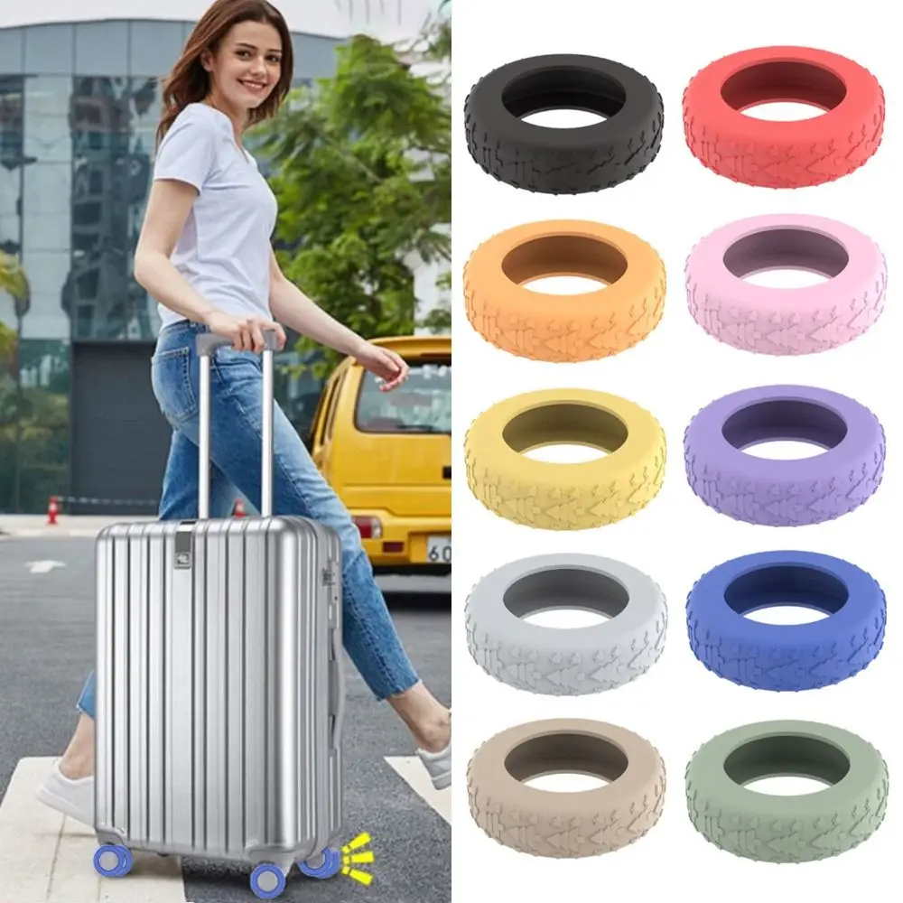 

8Pcs Silicone Luggage Wheels Protector Cover Reduce Noise Anti-slip Luggage Caster Shoes Reduce Wheel Wear Shock Absorption