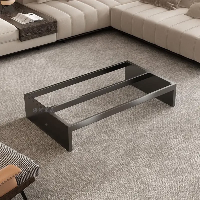 LH suspended coffee table legs rock slab stainless steel tea table bracket living room luxury stone square base