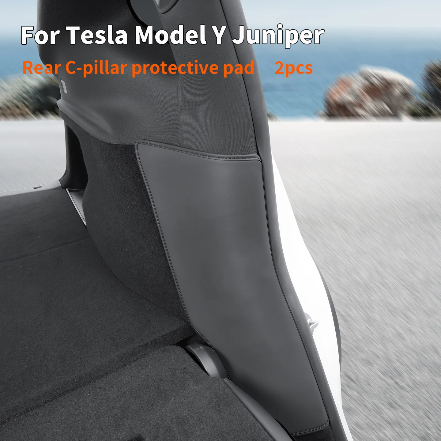 For New Tesla Model Y Juniper Rear Door C-Pillar Anti Kick Pad, Rear Door Sill C-Pillar Position Protection Pad, 2pcs
