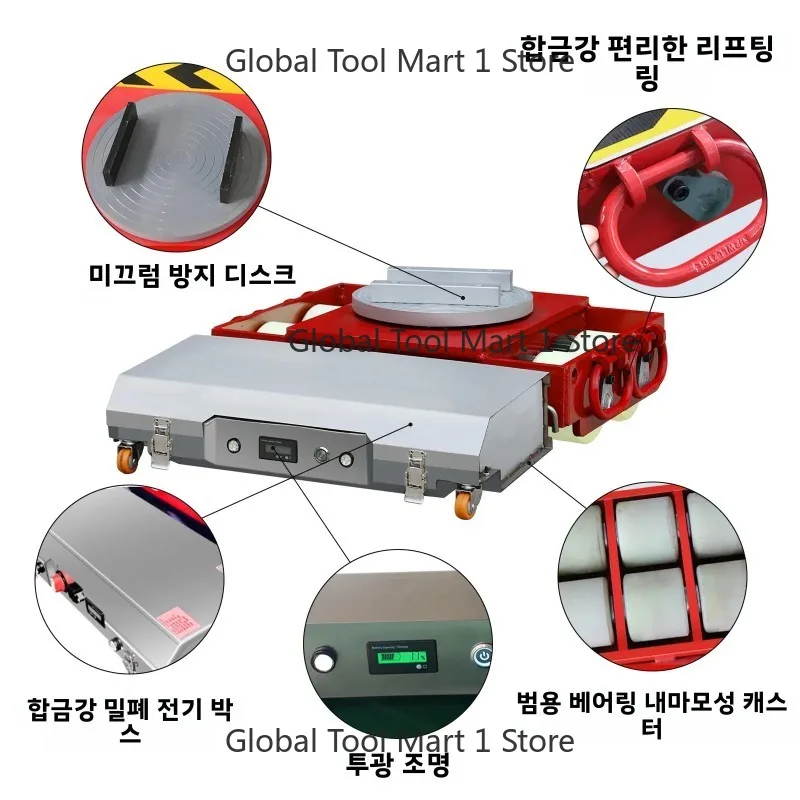 

10-50t Electric Machine Skate Dolly Wireless Remote Goods Handling Move Heavy Du- Cargo Electric Moving Skate Tank Transport