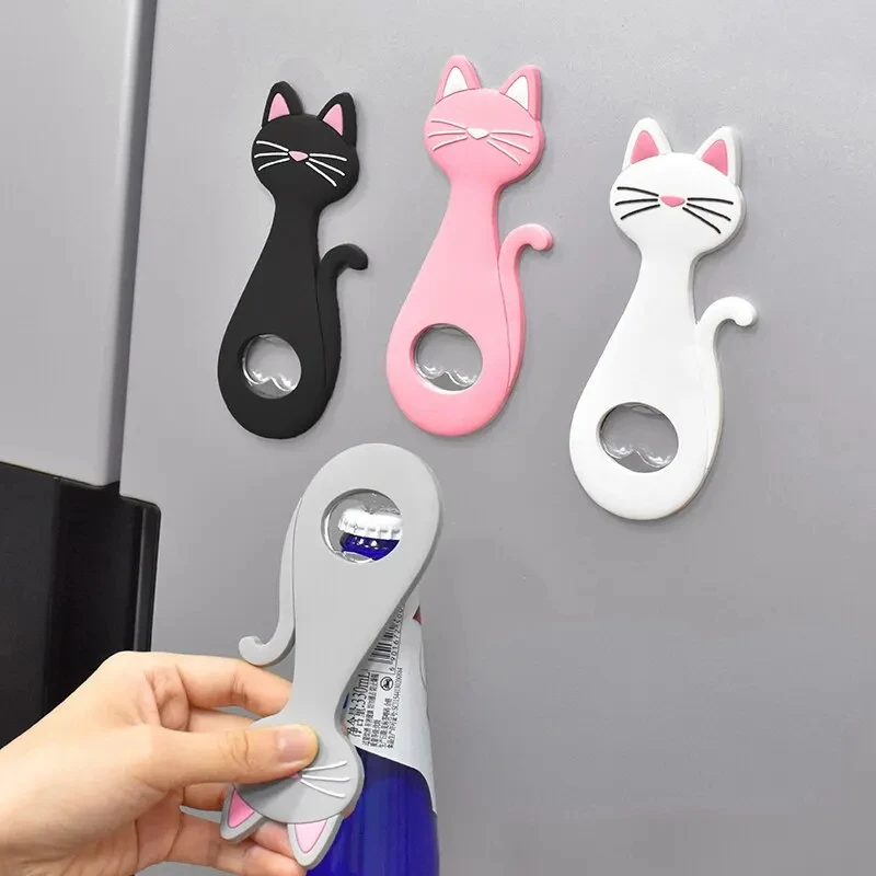 Cute Cat Bottle Opener, Refrigerator Stickers, Wedding Gifts, Home Decor, Refrigerator Magnet, Magnetic Stickers