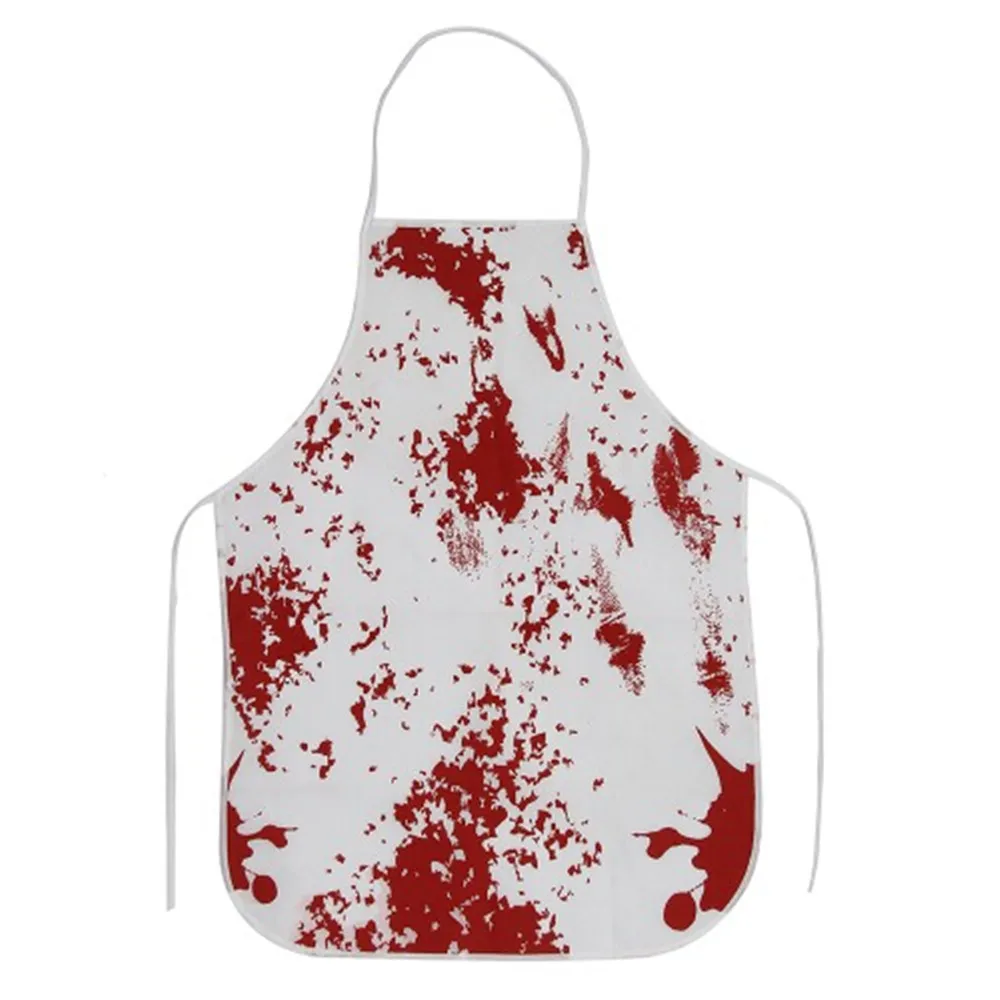 Halloween Horror Blood Splatter Apron with Black Cat and Coffee Cup Print,Perfect for Cooking, Gardening,or Holiday Party7.23