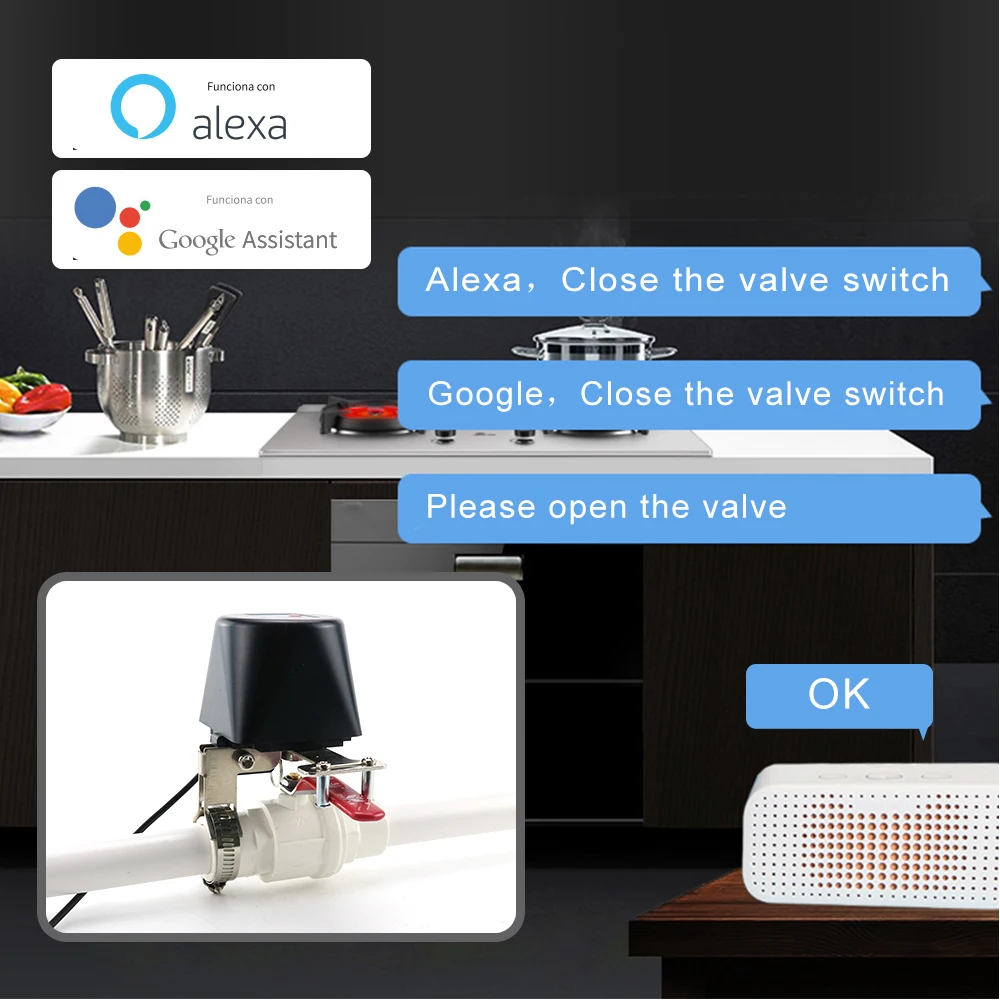 Tuya Wifi Smart Valve Zigbee Controller Auto Shut On Off With Alexa Google Assistant SmartLife Alice For Water Gas Pipeline