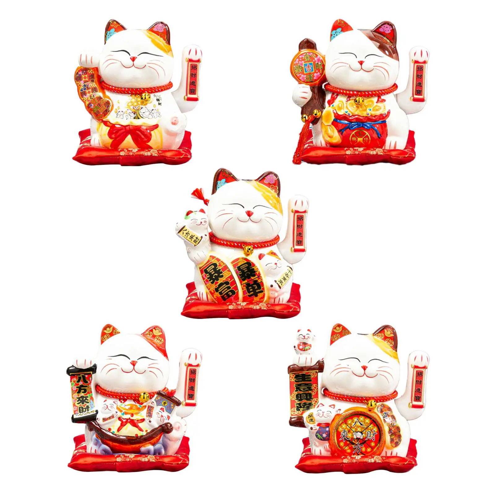 Figurina di gatto fortunato Figurina in miniatura da collezione per tavolo da ufficio con caminetto