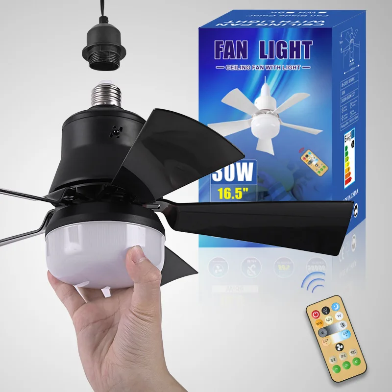 Innovative Detachable Ceiling Fan Light with E27 Socket for Quiet Room Cooling ceiling fan with light  ceiling fan