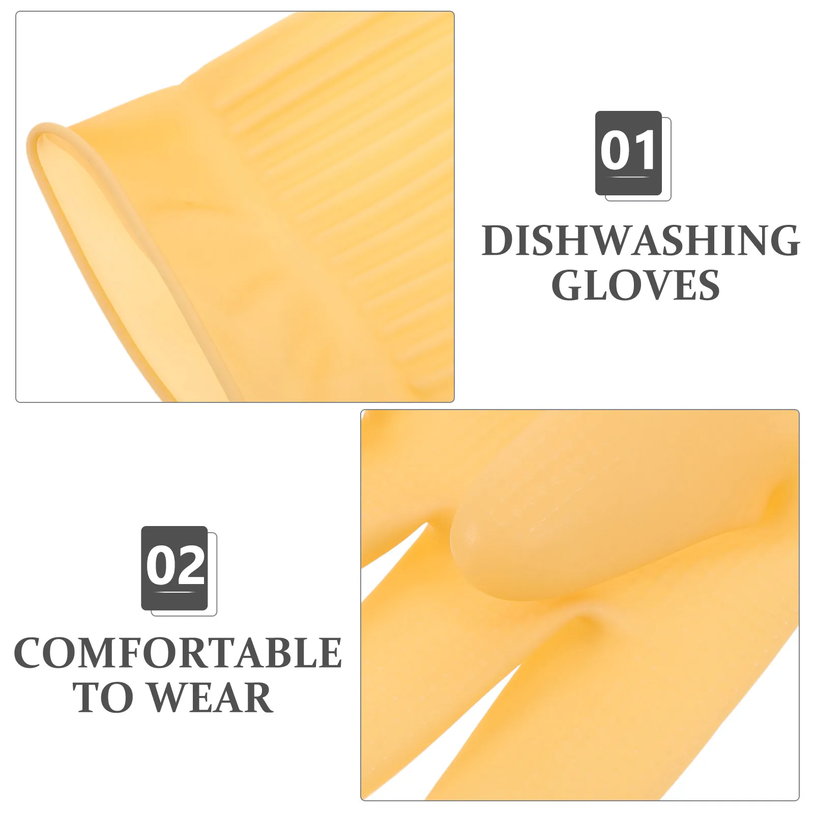 

2pcs Heavy Duty Kitchen Dish Washing Extended Cuffs Oil Resistant Comfortable Household Cleaning Gloves Reusable Dishwash Gloves