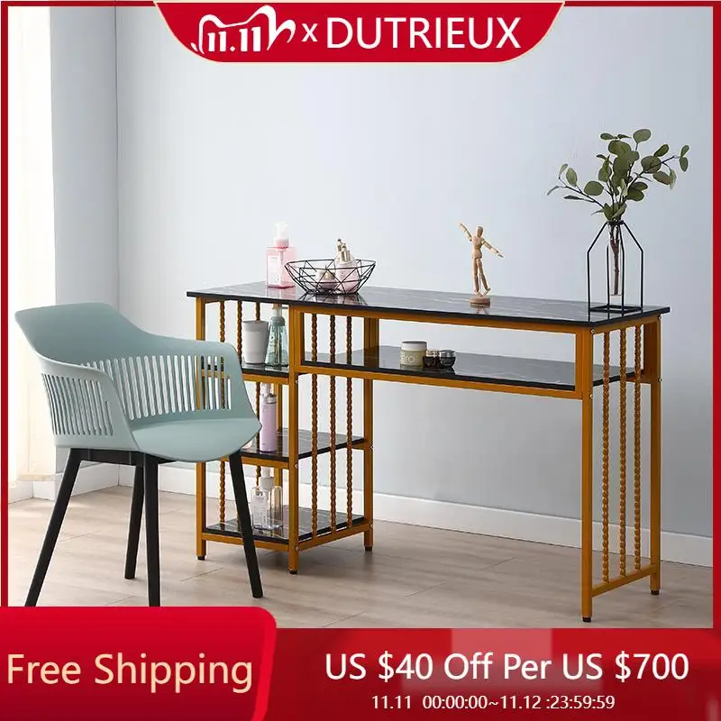 

Minimalist Waterproof Nail Desk Cheap Design Salon Art Reception Nail Desk Mesa Makeup Square Tavolo Per Unghie Salon Furniture