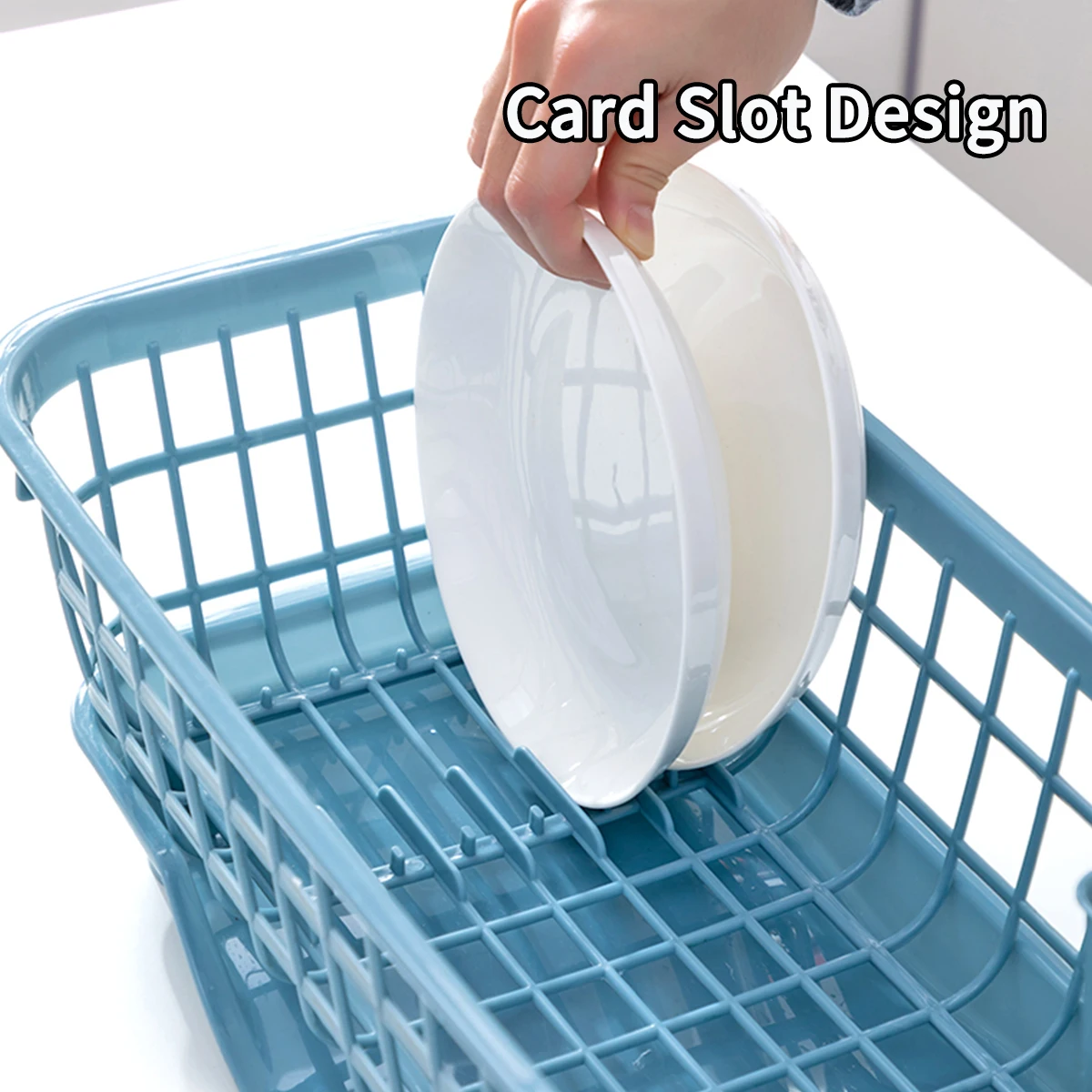 WORTHBUY Bowl Dish Drying Rack Kitchen Organizer For Cutlery Plastic Tableware Drainer Chopsticks Plate Dish Drain Basket Holder