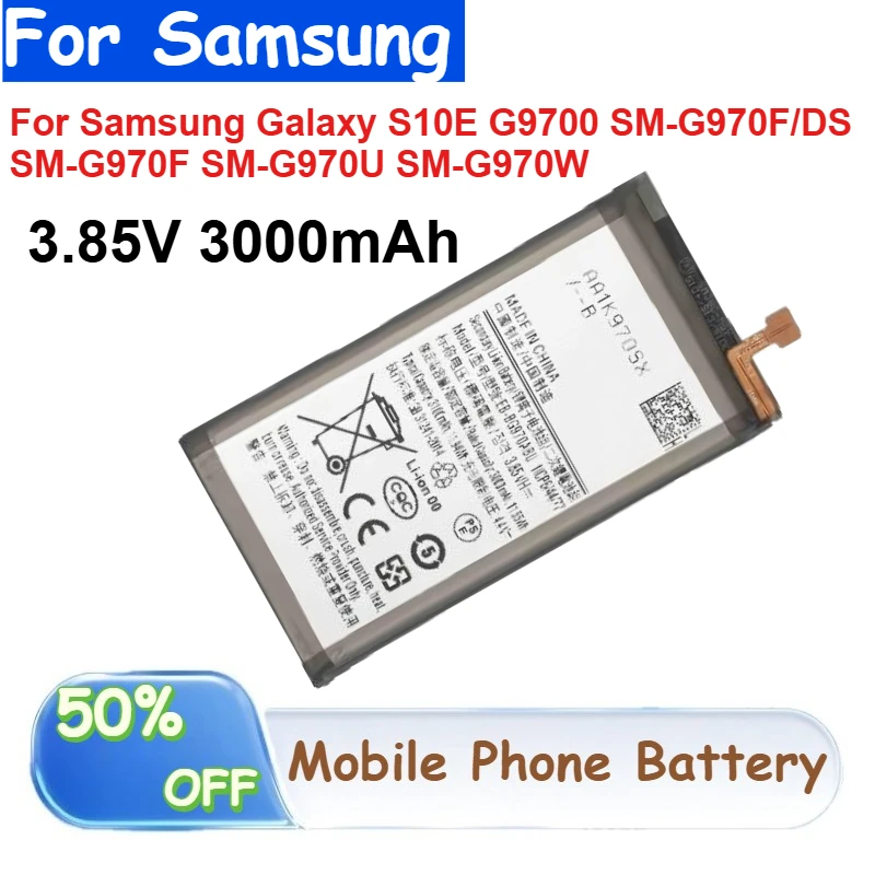 

EB-BG970ABU 3.85V 3000mAh Li-ion Battery for Samsung Galaxy S10E G9700 SM-G970F/DS SM-G970F SM-G970U SM-G970W Phone Batteries