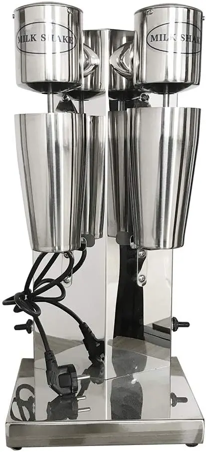 Máquina para hacer batidos de doble cabezal, máquina para batidos comercial eléctrica silenciosa con velocidad ajustable para batidos de proteínas, helado