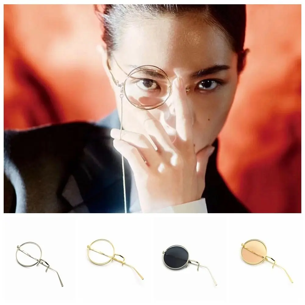 أزياء أنيمي أحادية النظارات الرجعية Steampunk نمط كوس الزجاج النمط البريطاني الأشرار من جانب واحد نظارات للجنسين #3