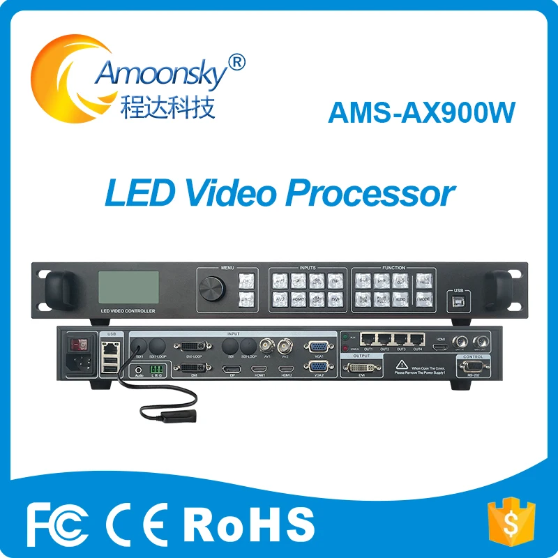 LED Video Processor AMS-AX900W LED Screen Controller expand Wifi Control With Sending Card MSD600 Like VX400