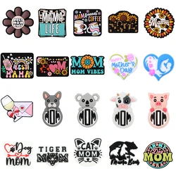 5/10Pcs Silicone Beads Festival Mom Theme Focal Beads For Jewelry Making DIY Necklace Bracelet Jewellery Accessories Gifts