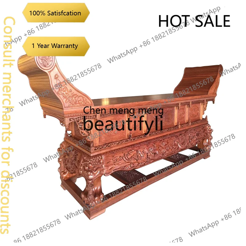 D5556 Fragrant camphor wood temple solid wood Buddhist hall Buddhist cabinet offering table Zong's ancestral hall shrine