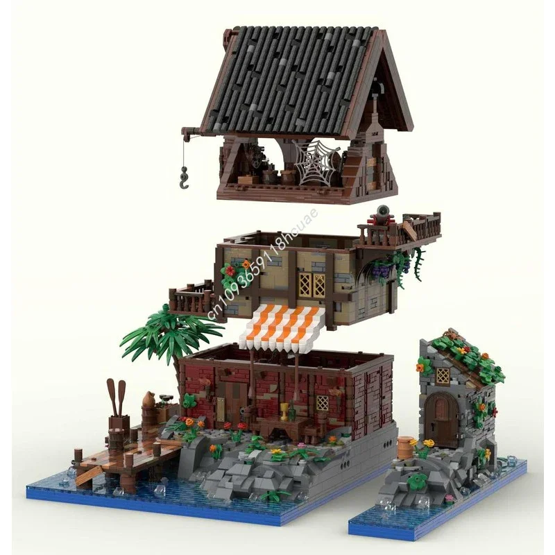 5650pcs MOC Pirate Van Dykes Island Compact Version Pirates Model Building Blocks Creative Idea Toys Education Festival Gifts