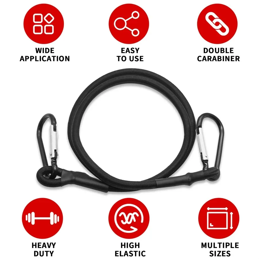 1/5pcs 30-150cm Stretch Elastic Ropes 8MM Bungee Cords With Hooks Lightweight Bikes Tie Car Luggage Packing Roof Rack Strap