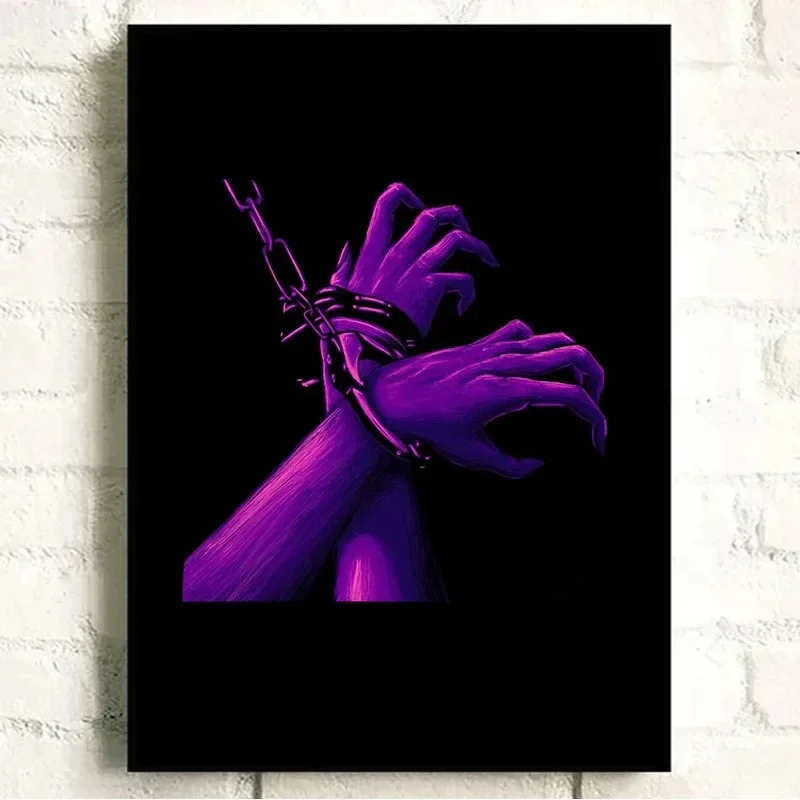 Canvas Printing Wall Art Picture Cosmic Lovers Phazed Nude Purple Inspirations Poster and Prints for Living Room Decor Gift