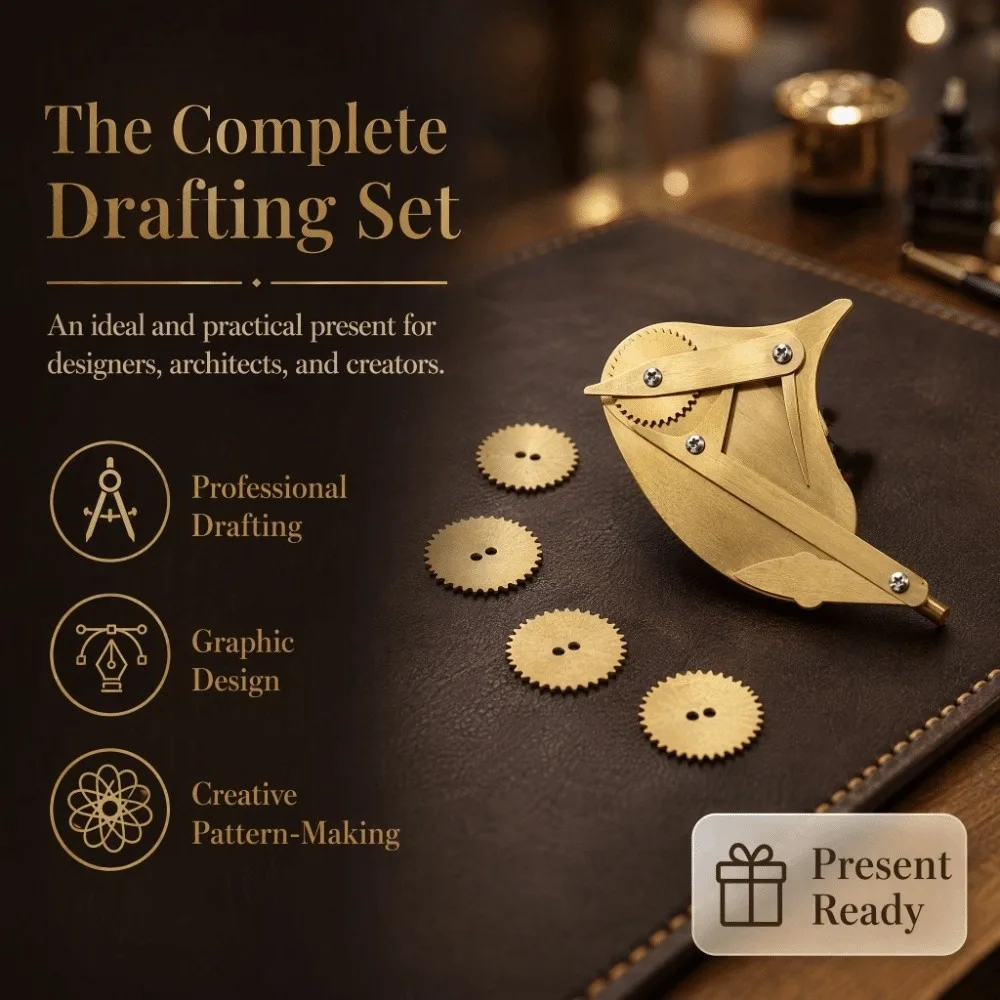 Vintage Precision Ruling Pen Set Interchangeable Wheels Comfortable Handheld Shape Drawing Tool Four Specifications
