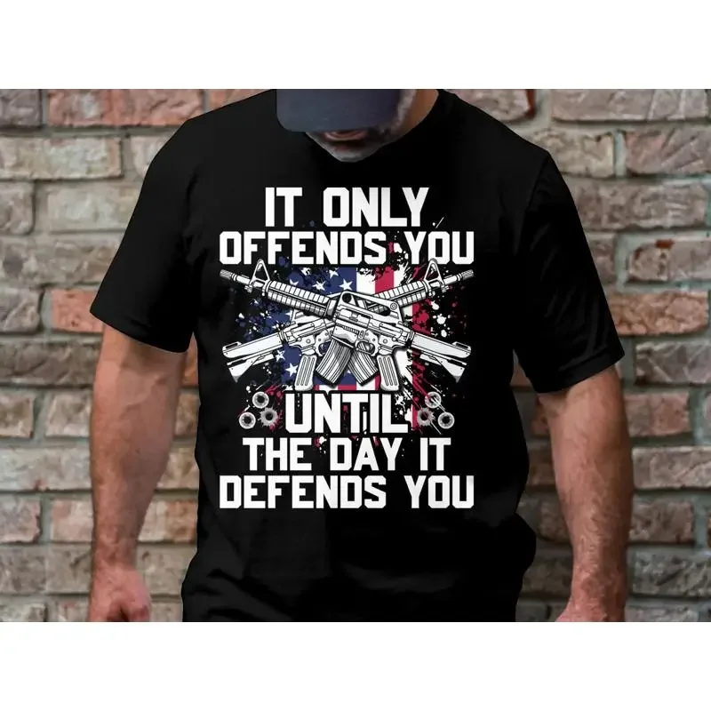 It Only Offends You Until The Day Defends T Shirt Patriotic Gun Rights Statement