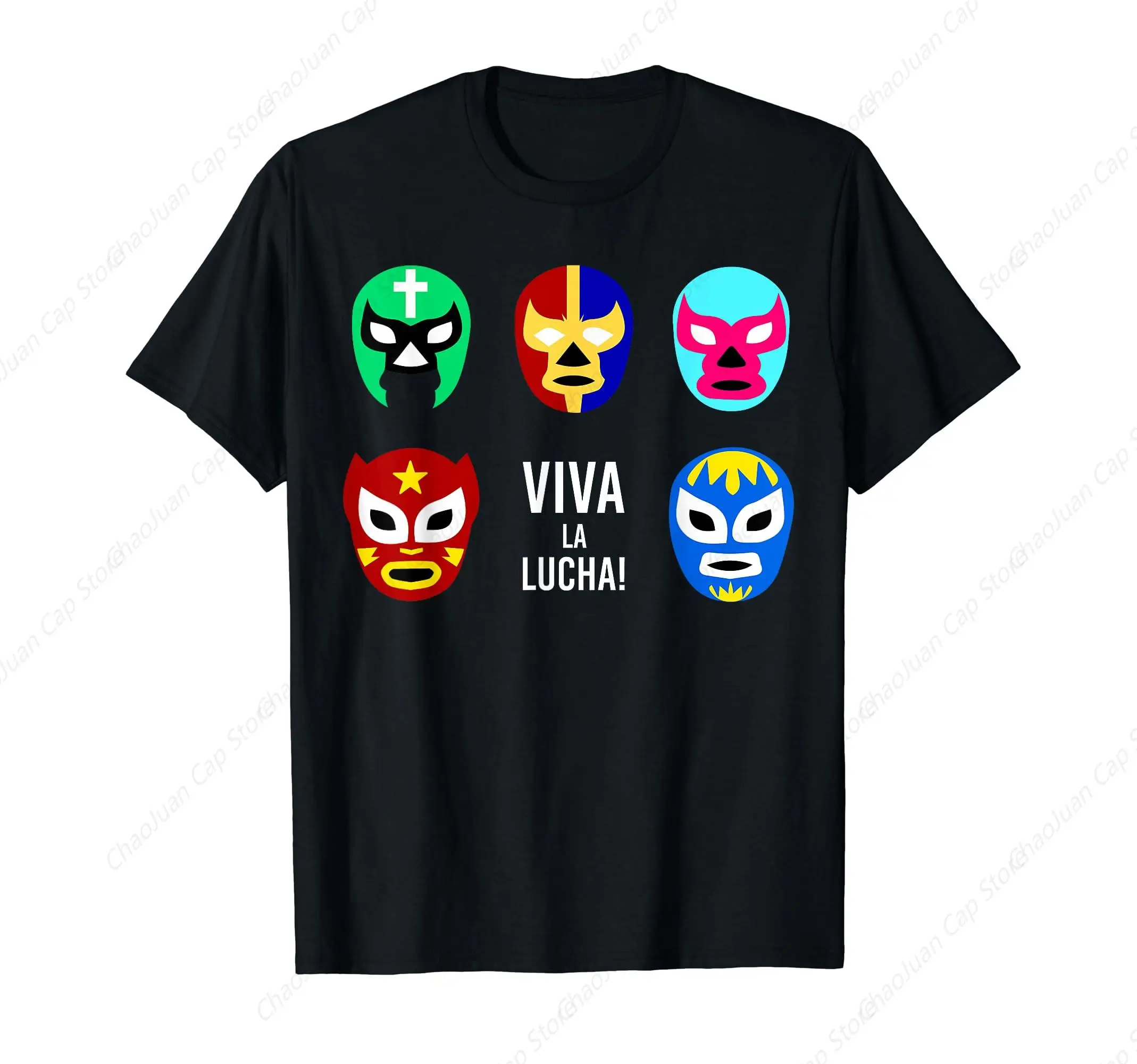 Camiseta de Lucha Libre Viva La Lucha con máscaras, Lucha Libre Mexicana, luchador