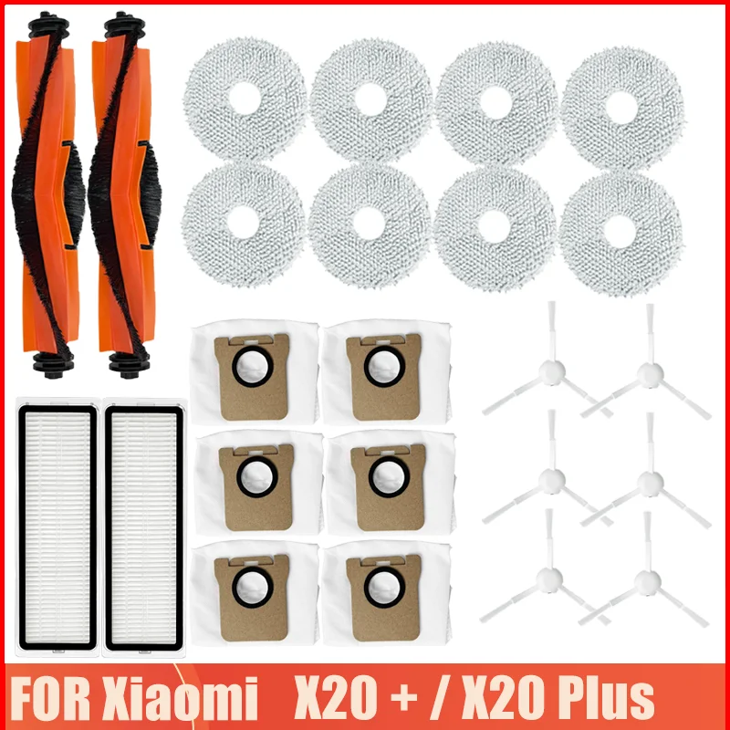 

Fit For Xiaomi Robot Vacuum X20 + / X20 Plus Parts vacuum cleaner Accessories Main Side Brush Hepa Filter Mop Cloth Dust Bag