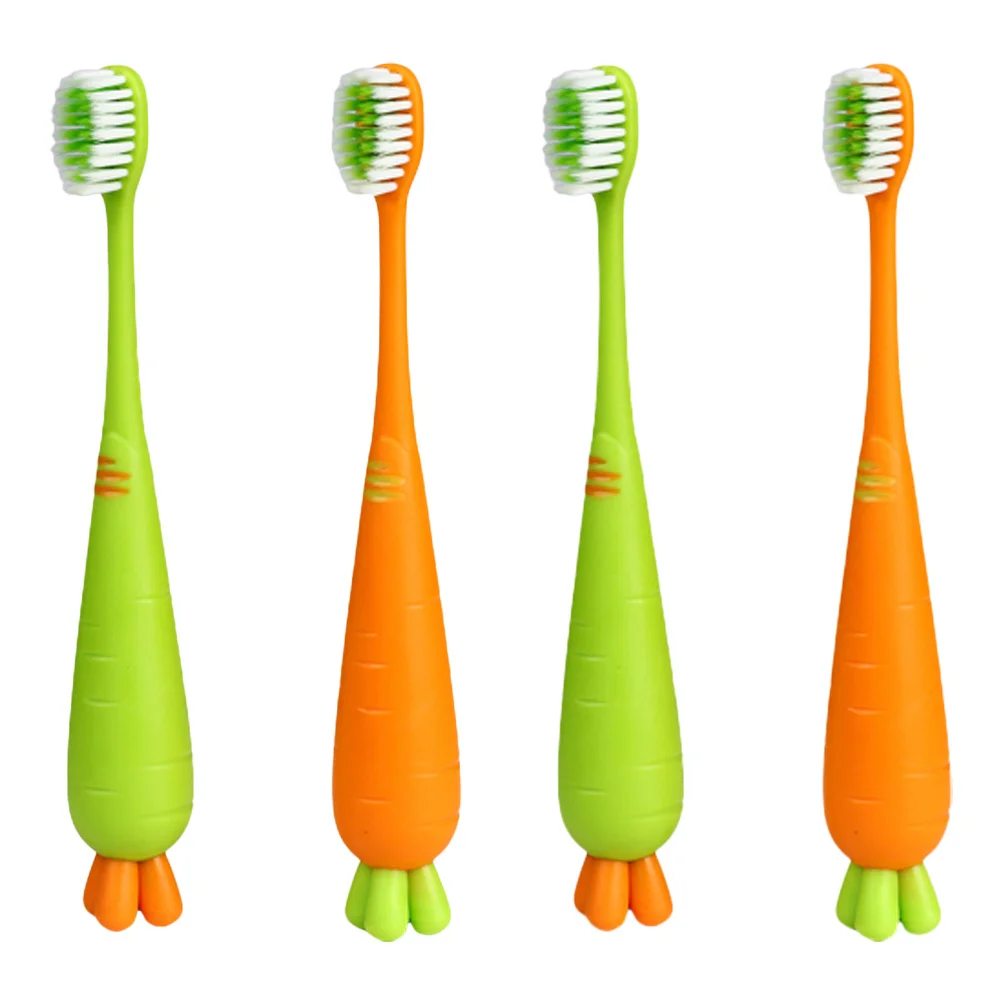 

4 pcs Kids Cartoon Children Toothbrush Soft Bristle Manual For Daily Use Travel Kids Teeth Brush Ergonomic Handle Comfortable