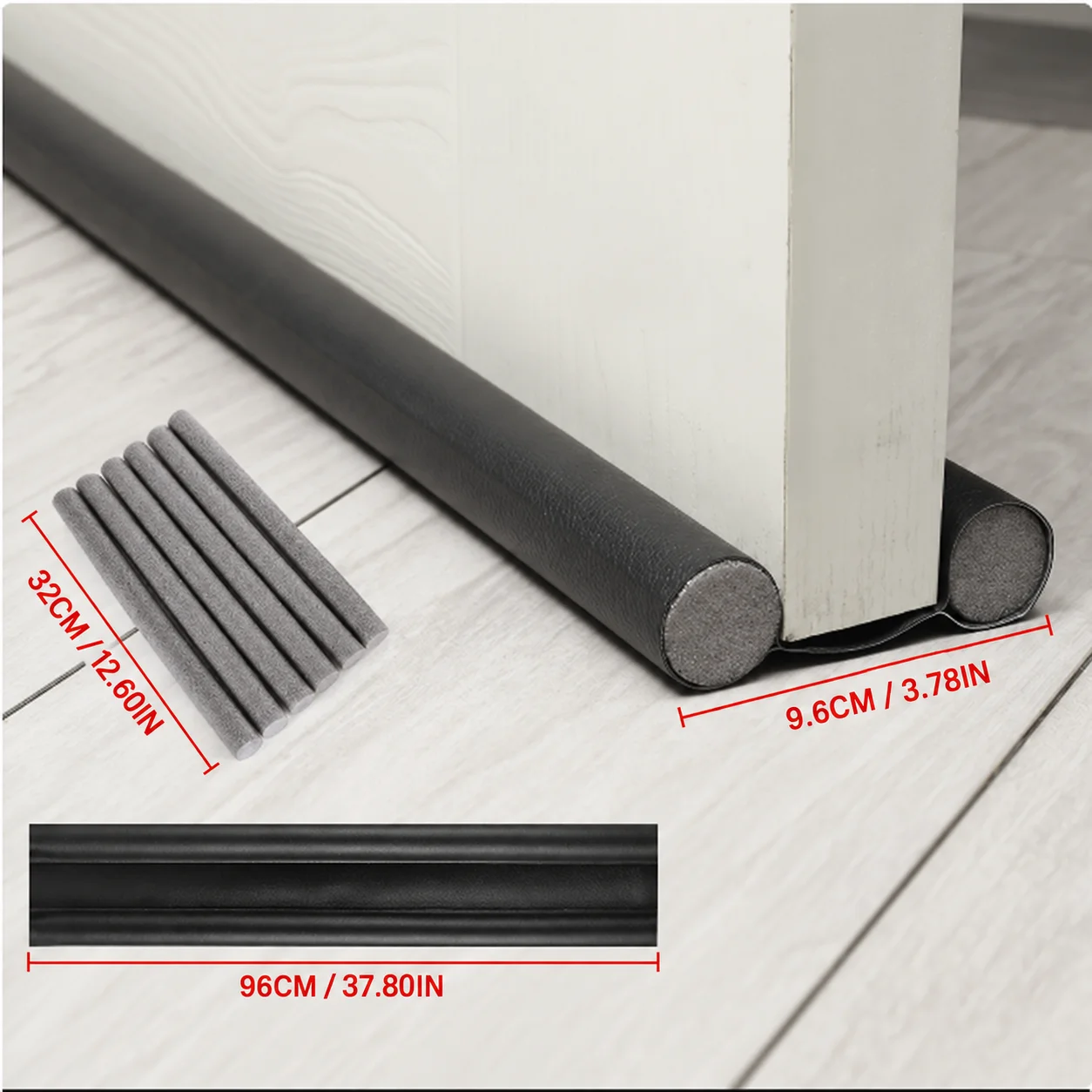 1pc 96CM Windproof Seal Strips Draught Excluder Stopper Door Bottom Guard Double Protectors Doorstop Dust-proof Blocker Sealers
