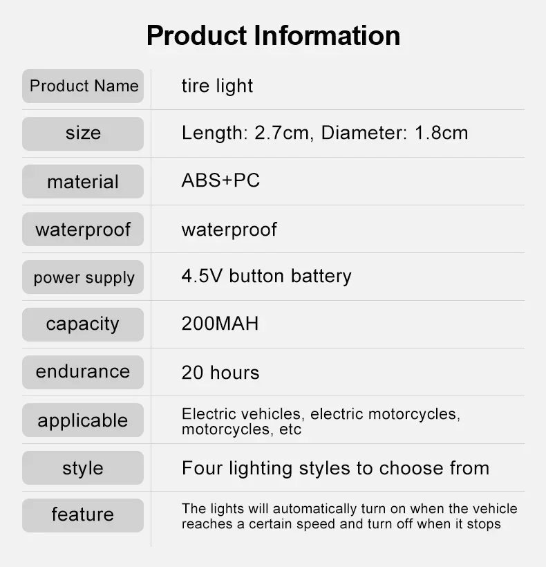 2/4 Stück Auto Motorrad Fahrrad Reifenventilkappen Licht LED Neon Blitzlampe Wasserdichte Reifen Universal Radlichter Auto Zubehör – Detail 10