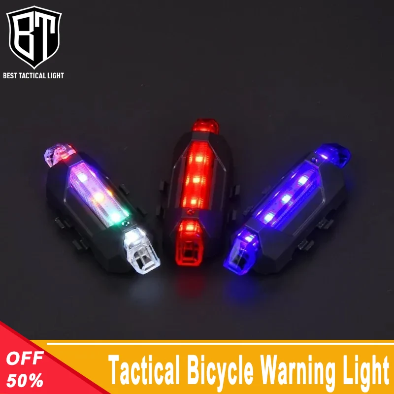 WADSN LED Bicycle Tail Light USB Rechargeable Mountain Bike Safety Warning Front And Rear Flashing Lamp Night Riding Accessories