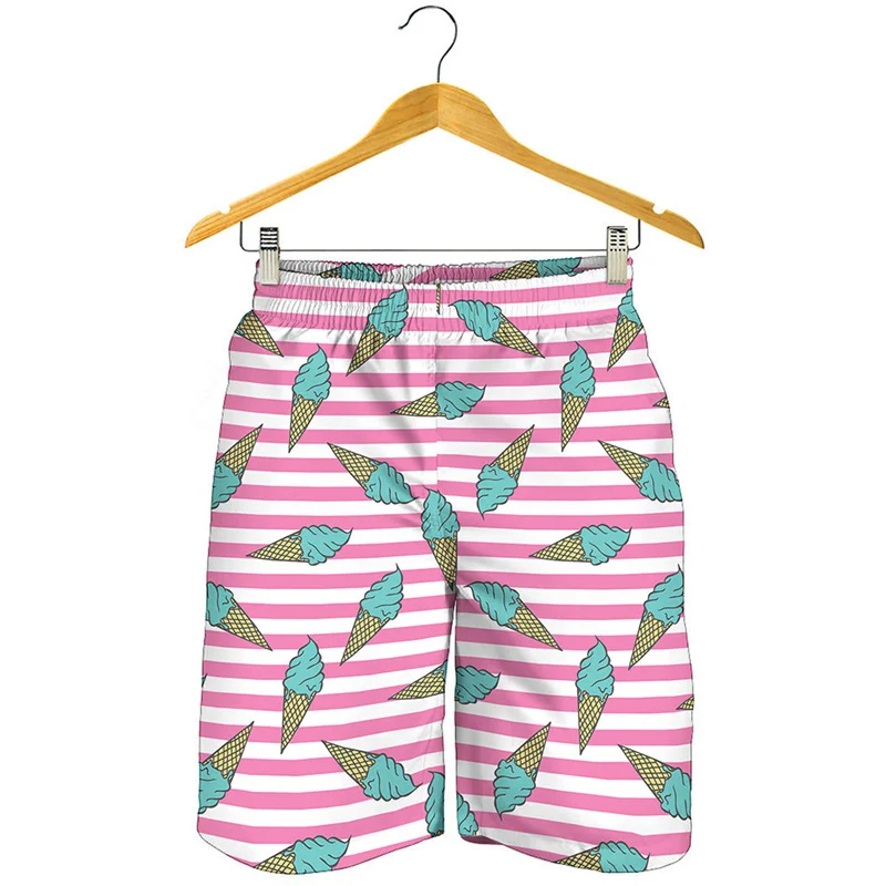 Cartoon Ijs Strand Shorts Heren Womens 3d Print Snelle Droge Sport Surfboard Shorts Kids Leuke Korte Broek Y 2K Meisje Shorts