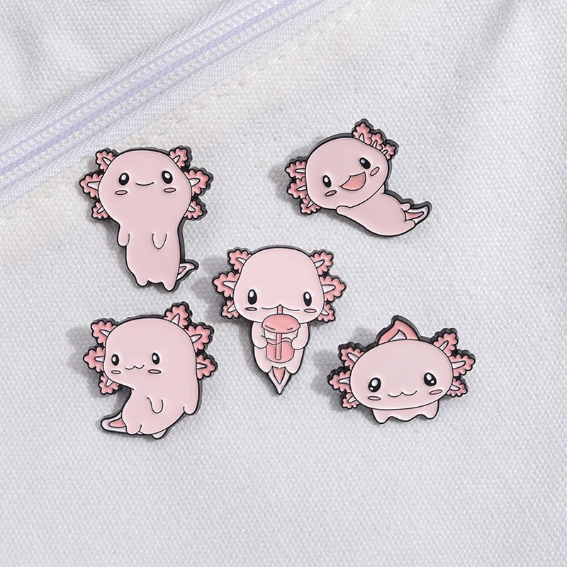 الحيوان الكرتون شارة لطيف دمية الأسماك السمندر مجوهرات الديكور بروش هدية مثالية للأصدقاء والعائلة الإكسسوارات #2