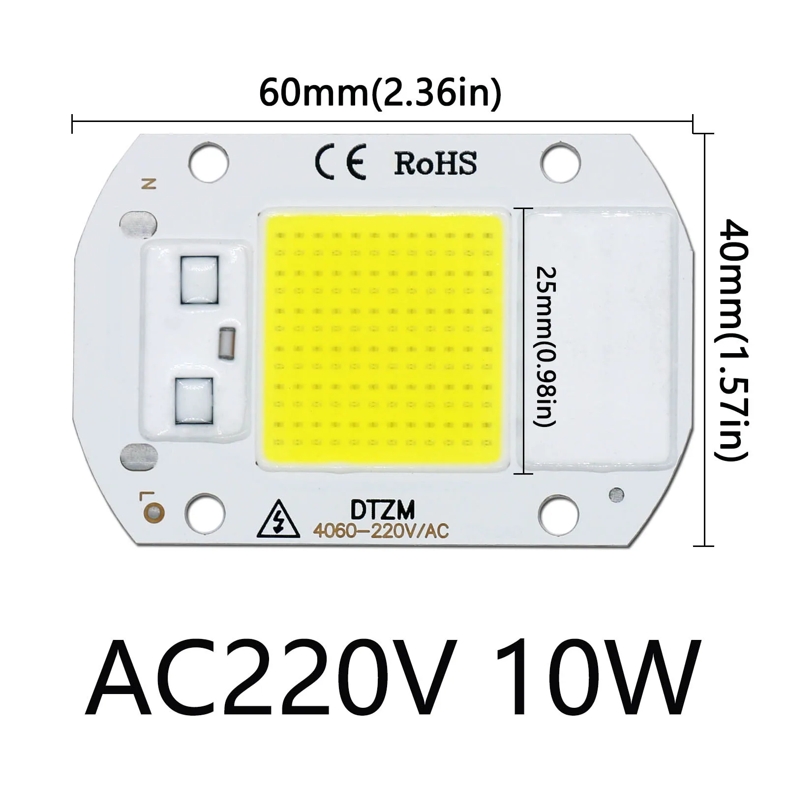 Chip LED COB de 10W, 20W, 30W, 50W, AC220V, Chips IC inteligentes de motor para lámpara de proyector LED DIY